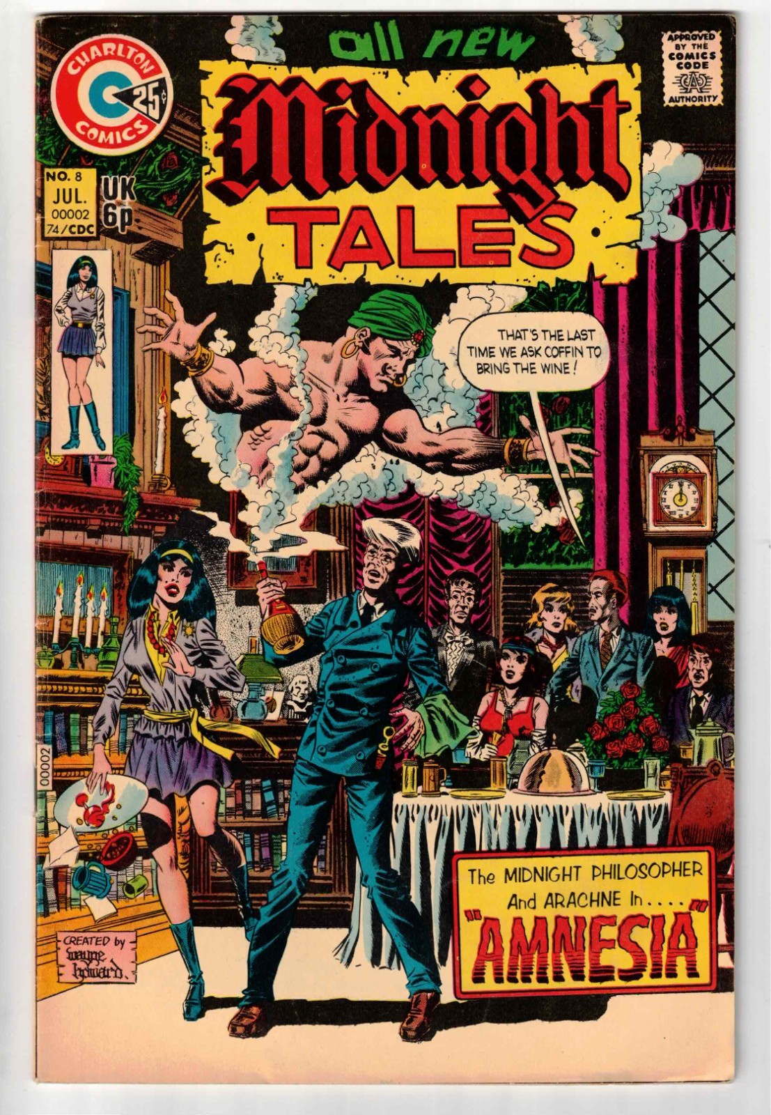 Midnight Tales #8 1974 Sutton Staton Howard Art Charlton Bronze Age Fine+!
