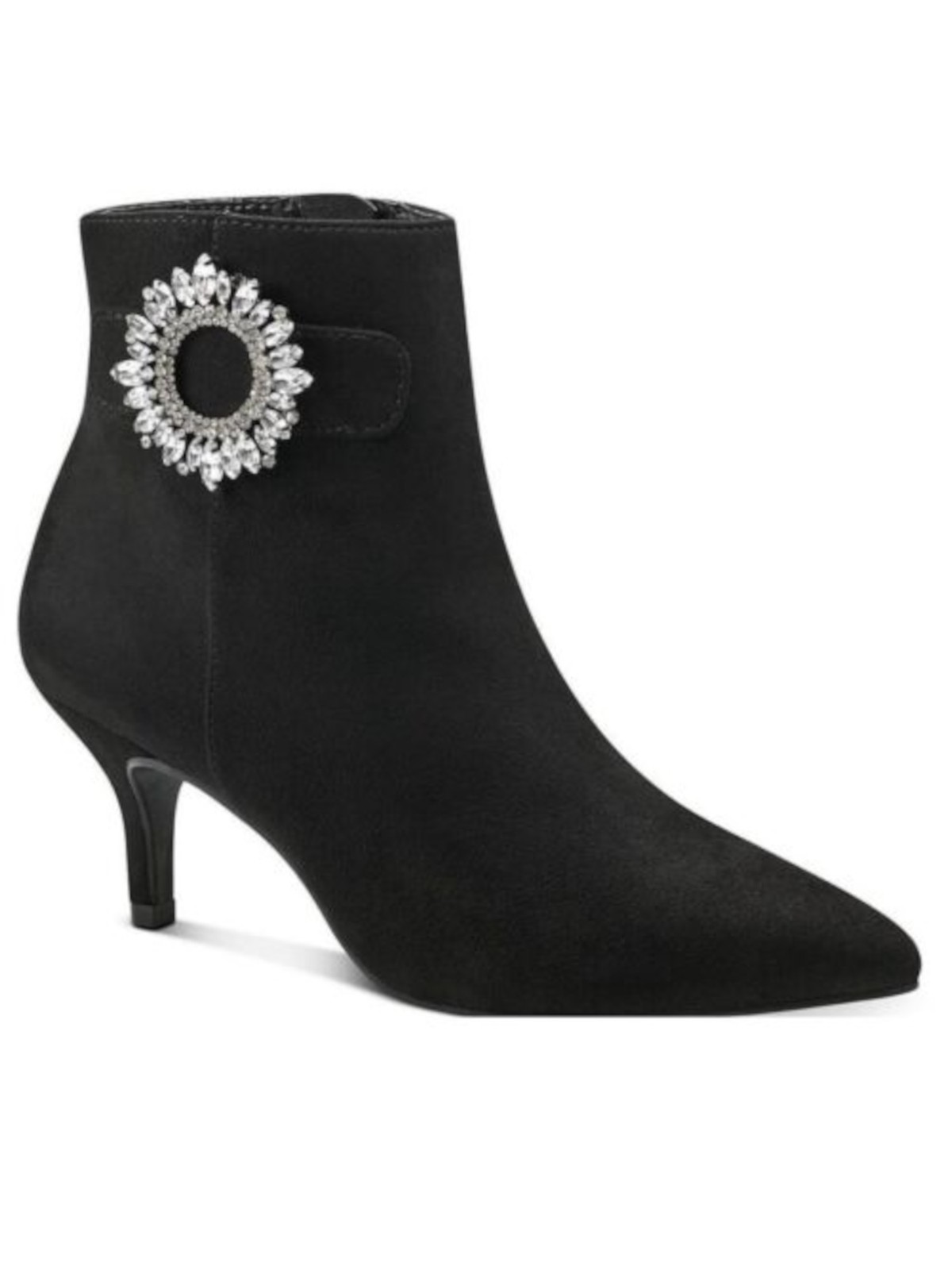 CHARTER CLUB Womens Black Embellished Crafta Pointed Toe Kitten Heel Booties 7 M 7390₽