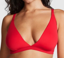 Victoria's Secret PINK Unlined Triangle Bralette Red Size L NWT
