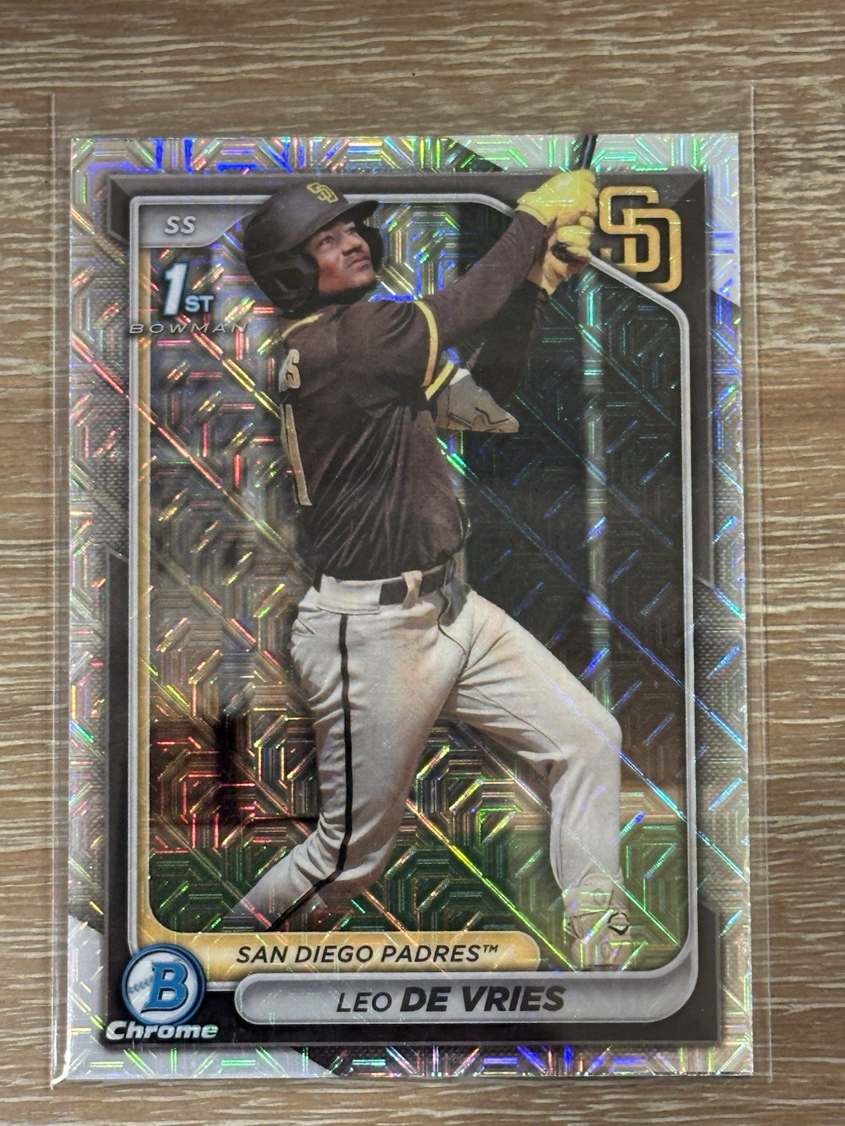 2024 Bowman Chrome 1st Leo De Vries Mega Box Mojo Refractor #BCP-179 A's