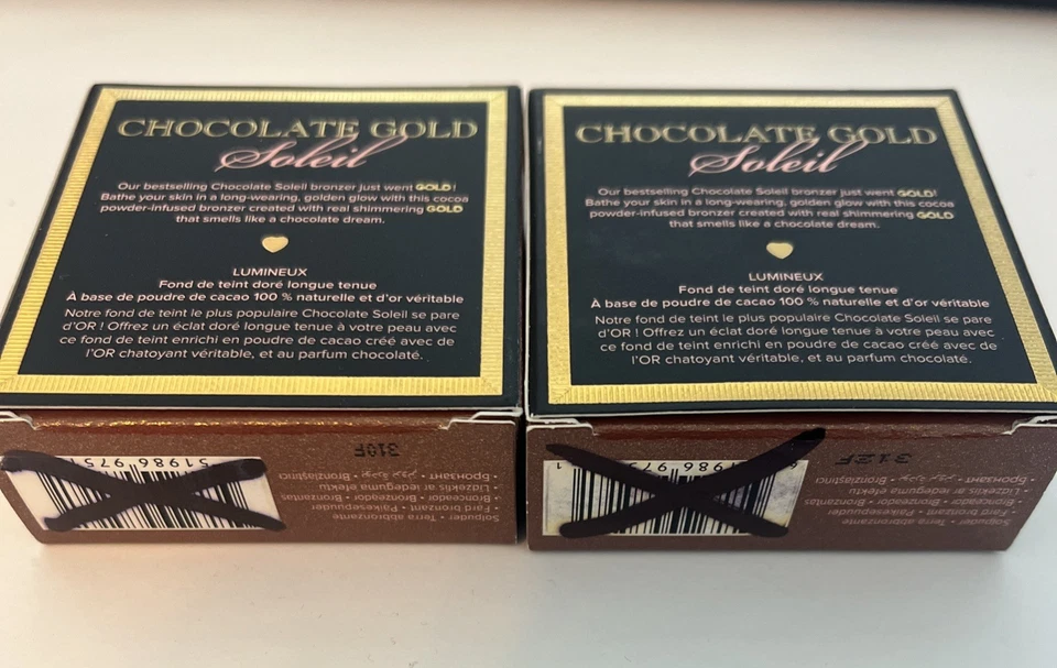 Lot of 2 Too Faced Chocolate Gold Soleil Gilded Bronzer in Luminous Travel Size - Image 3 of 4