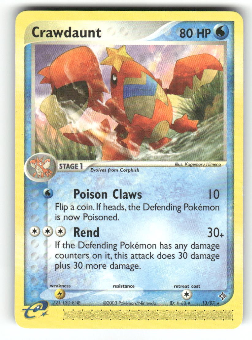 Crawdaunt 13/97 - R Dragon Pokemon NM