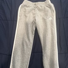 Adidas Sweatpants Women's Small Gray Three Stripe Logo Joggers