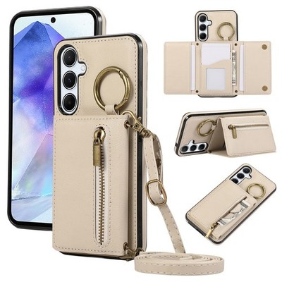 Crossbody Leather Zip Wallet Phone Case For Samsung Galaxy A57 A56 A36 A16 A06