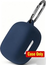 Silicone Case for JBL Tune Buds, Protective Cover with Carabiner Navy Blue