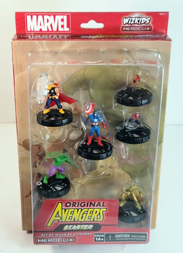 HEROCLIX Original Avengers Starter Set: Thor Ant-Man Wasp Hulk Iron Man Cap - Image 2 of 4