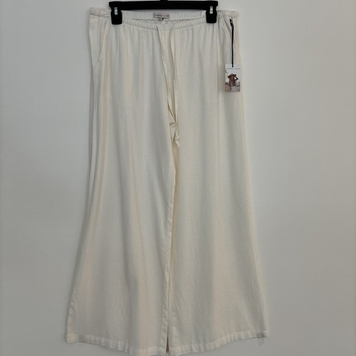 Sincerely Jules Damen Hose mit weitem Bein und Gummizug Größe L Farbe Elfenbein