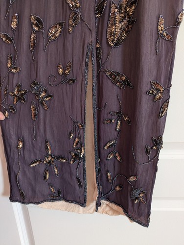 Vestido de noche/cóctel/crucero vintage con lentejuelas estilo años 20 Reino Unido 12 Opera Richards - Imagen 4 de 19