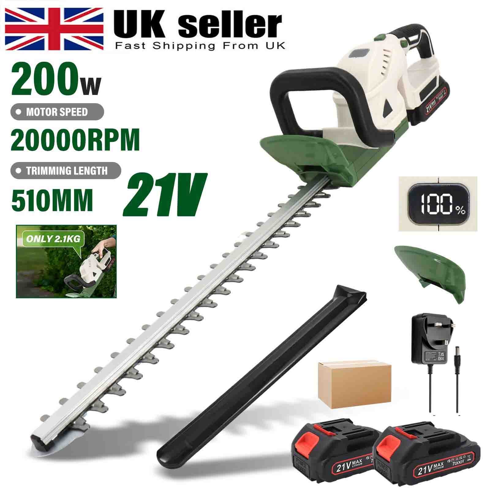 21V Brushless Hedge Trimmer - Cordless Branch Cutter w/ Battery Indicator