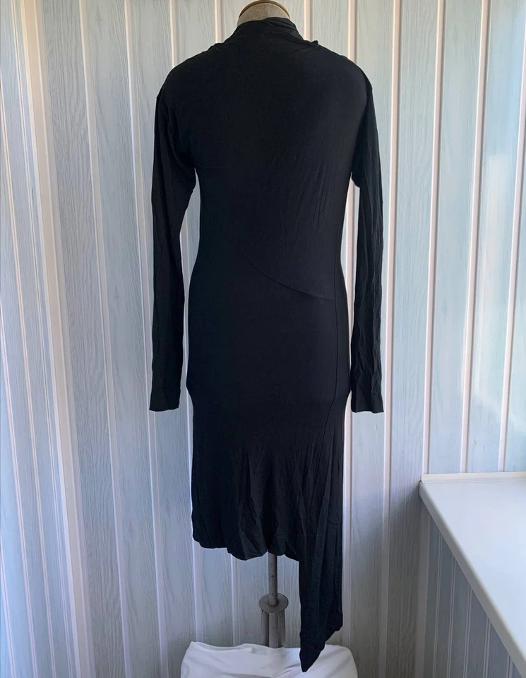 Vestido Vivienne Westwood Anglomania 2108 Negro Viscosa Asimétrico Envolvente Talla M Foto 4 de 4