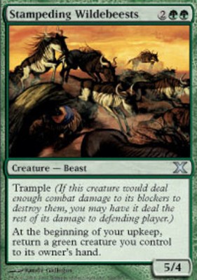MTG - Stampeding Wildebeests - Foil - 10th Edition - NM, English Magic FLAT RATE