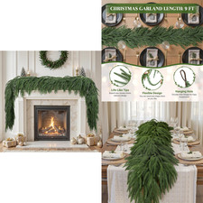 9FT Christmas Garland, Artificial Real Touch Norfolk Pine Garland