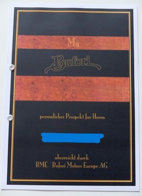 BME BUFORI MOTOR COMPANY MK II MK III La Joya persönliches VIP Prospekt BROCHURE