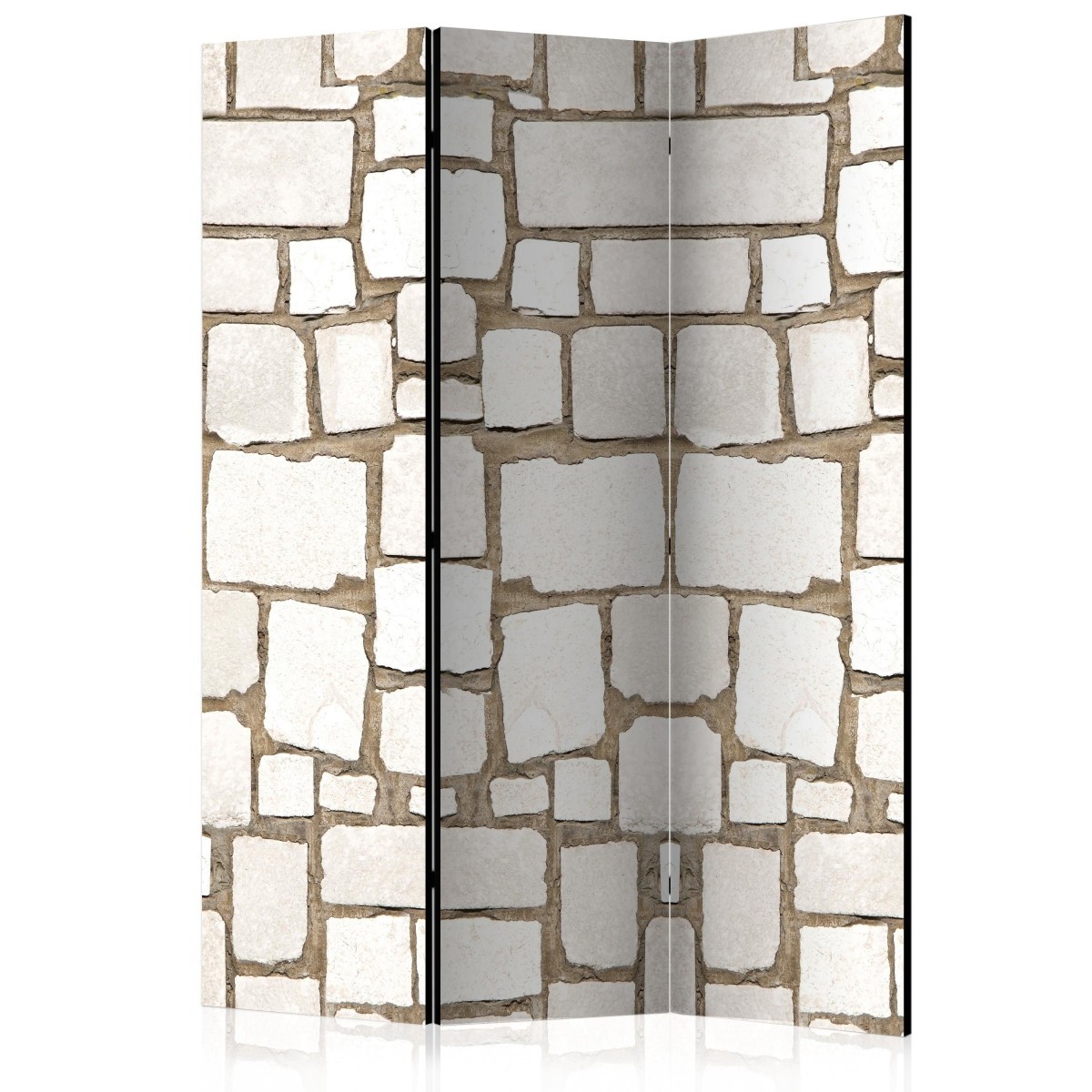Paravent 3 volets design moderne claustra amovible intérieur Stone Riddle