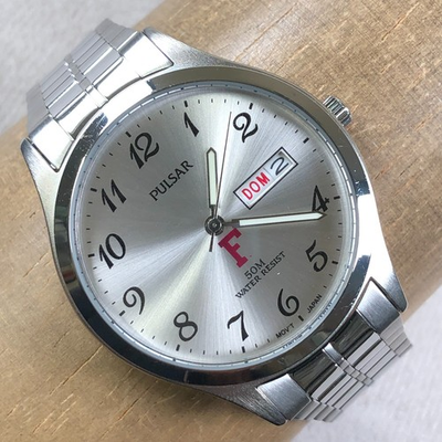 #ad Pulsar Men VX43 X077 Stainless Day Date Silver Tone Quartz Analog 40mm Watch 8quot; $36.86