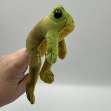 Folkmanis Green Yellow Frog Mini Finger Hand Puppet Amphibian forest