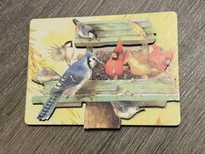 Vintage Wood Marjolein Bastin Birds Feeder Magnet  Figi Graphics Made In Canada