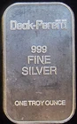 Deak Perera Blank Bullion Rare Vtg Commercial US Bullion-0.999 Silver 1 Oz Bar