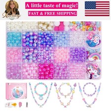 900Pcs Mermaid Bracelet Making Kit for Girls, Charm Beads Jewelry Making