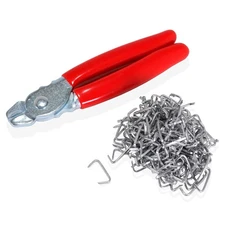 Tamwell Hog Ring Pliers with 200 Galvanized Hog Rings -