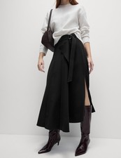 Marks & Spencer Womens Midaxi Wrap Skirt in Black - M&S