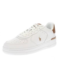 Ralph Lauren Master Court - Sneakers Basse In Pelle Bianco - Taglia 43 [10 US 28