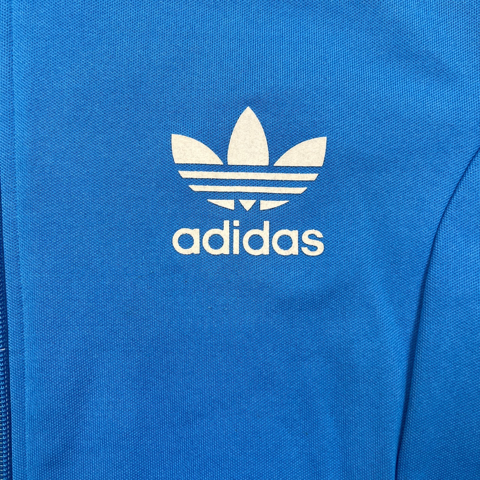 Adidas Originals Track Jacket Mens Medium Blue 3 Stripes Full Zip Tracksuit Top thumbnail 3