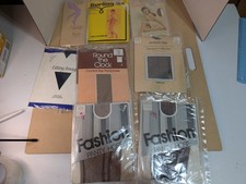 Vintage Lot Of 8 Med Pantyhose Burlington Fashion Multi Color Coffee Gray