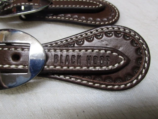 NUEVO Cesta de cuero Blackhoof tejida de cuero crudo marrón oscuro correas de espolón Foto 2 de 4