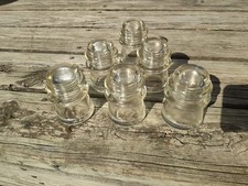 Vintage Hemingray-#17 Glass Insulators Lot of 6 Made in USA