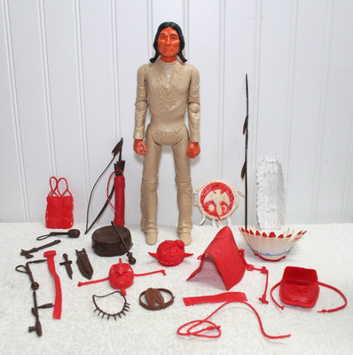 Vintage Marx Johnny West - Chief Cherokee w/ Red Accessories (late issue)