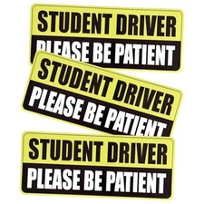 3 Pack Magnetic Student Driver Signs for Cars, Please Be Patient Student