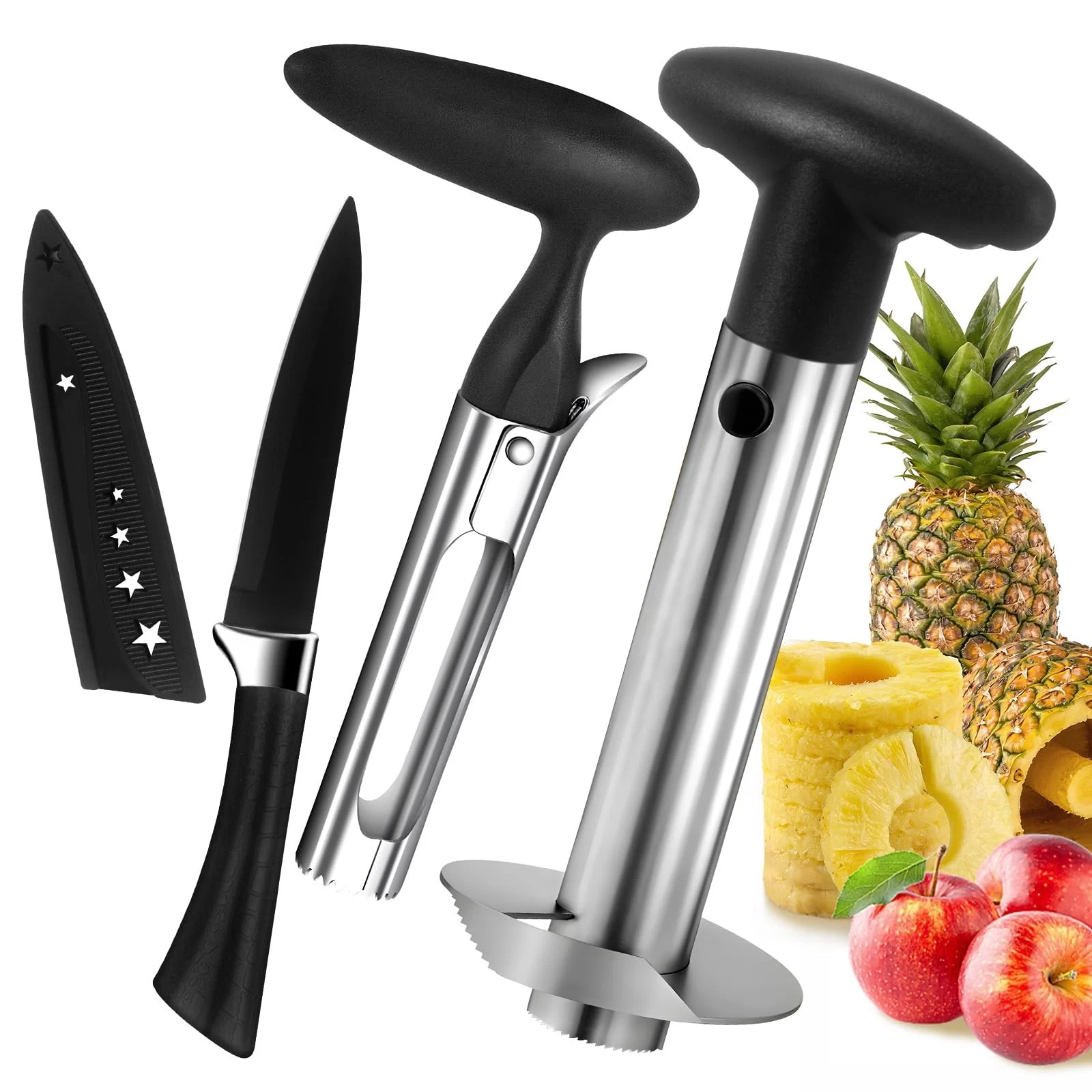 Pineapple Corer and Slicer, Stainless Steel Pineapple Cutter and Corer, Upgra...