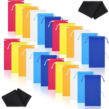 100 Pcs Microfiber Pouch Case Bulk Microfiber Soft Sunglasses Pouch with 2 Eyegl