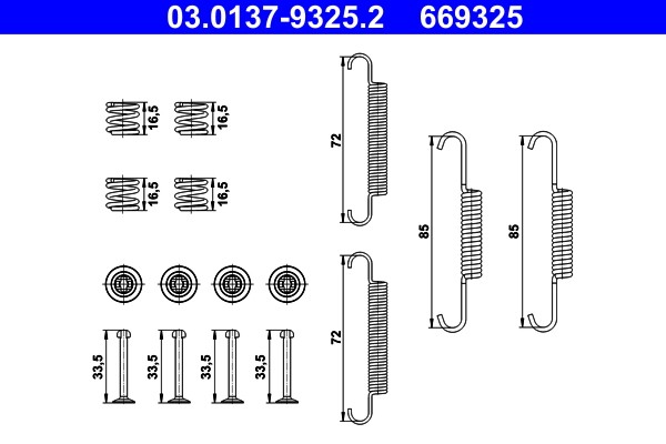 Hinterachse ATE 03.0137-9325.2 ZubehöRsatz, Feststellbremsbacken FüR Hyundai,Kia-image