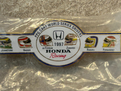 1997 Honda Racing CART Drivers Pin Badge Zanardi Vasser Helmet