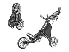 Caddytek CaddyLite EZ V8 Golf Push Cart - Lightweight 3 Wheel Foldable Cart