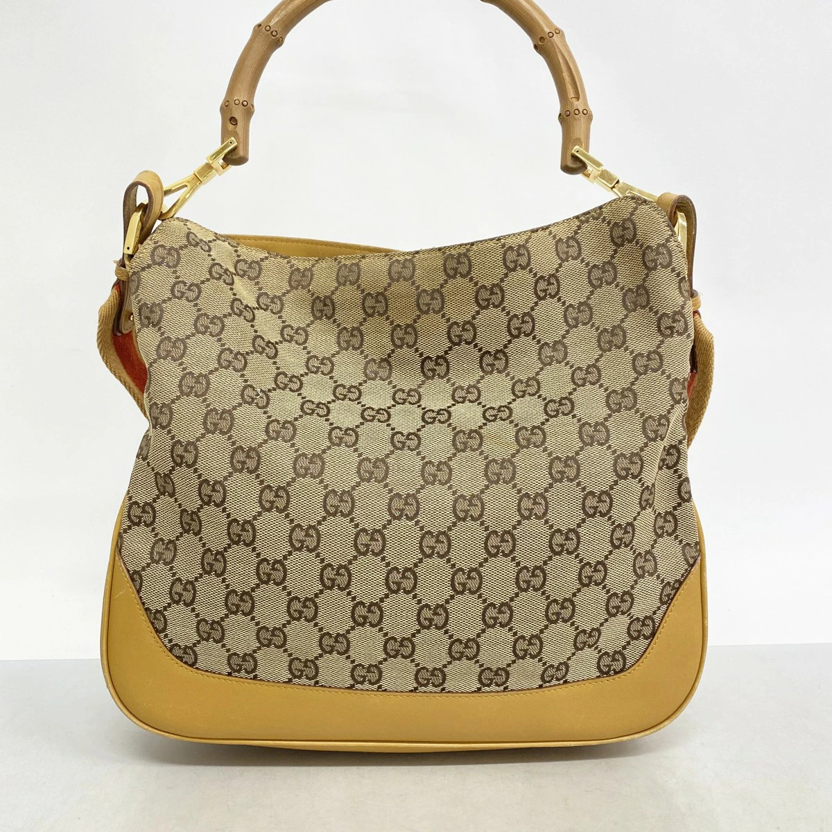 Gucci GG Canvas/Bamboo 2Way Handbag Brown Gold Hardware thumbnail 11