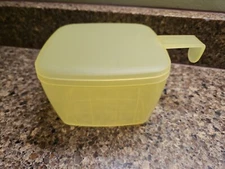 Tupperware Yellow Forget Me Not Hanging Cheese Keeper #5338A-1 Vintage