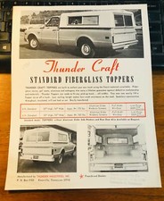 1969 Thunder Craft Fiberglass Truck Topper Sales Brochure Sheet Dodge Chevy 1969 Thunder Craft Fiberglass Truck Topper Sales Brochure Sheet Dodge Chevy