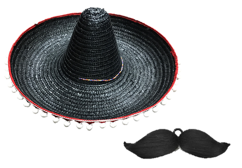 DÉGUISEMENT MEXICAIN GRAND N Touffu Tash Bandit Gringo Moustache Tache - Foto 9