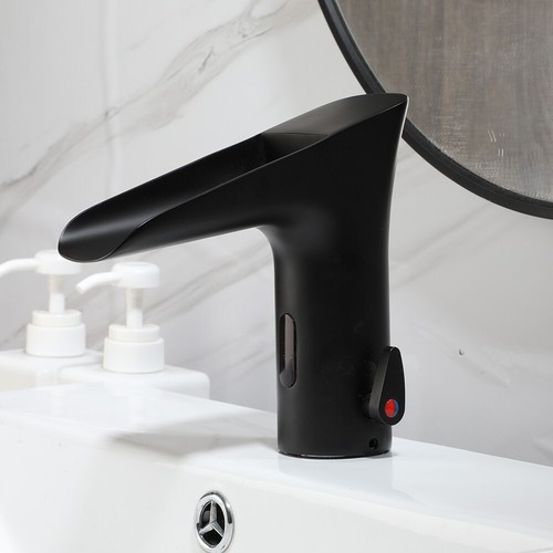 Black Bathroom Automatic Sensor Faucet Touchless Basin Sink Vessel Taps - Imagen 2 de 10