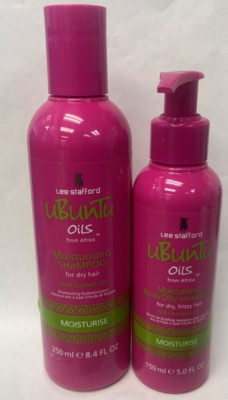 Lee Stafford Ubuntu Oils Shampoo & Moisturising Blow Dry SmoothEEE *Twin Pack*