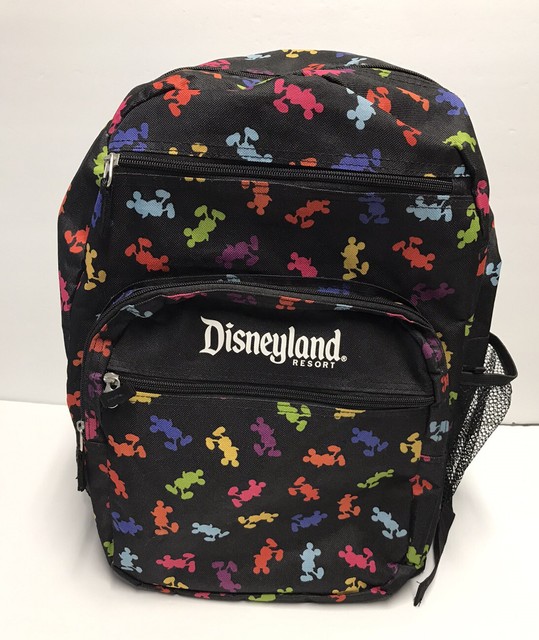 Disney Disneyland Resort Rainbow Mickey Mouse Black Backpack Exclusive