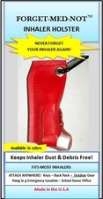 INHALER HOLSTER /  HOLDER * ASTHMA  ASTHMATIC ALLERGY CARRIER ( PINKS & BLACK)