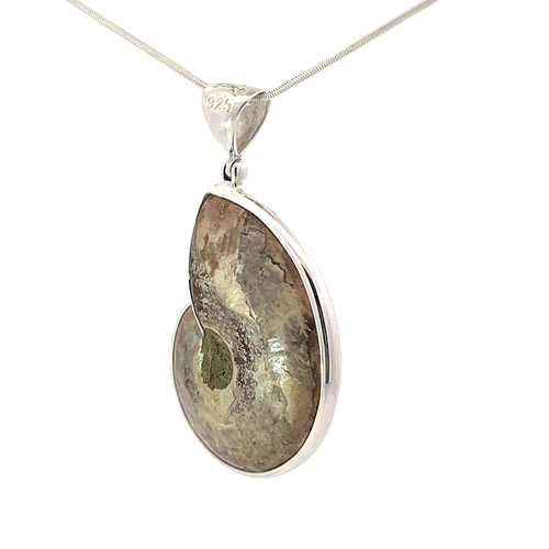 Starborn Ammolite Ammonite Inlay Pendant Necklace (22") - Picture 5 of 5