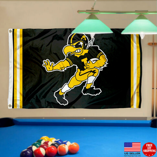 Iowa Hawkeyes Double Sided Garden Flag - Welcome To Our Home Yard Banner (12.5x18 In)