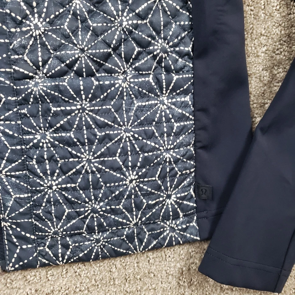 Lululemon Cardigan Again size 8 Blue Exploded Sashiko Star Inkwell Ghost Jacket - Image 4 of 4