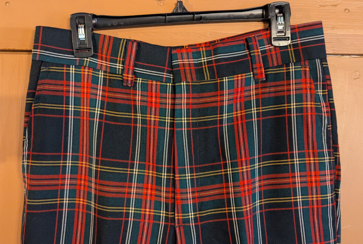 Vtg Farah 60s 70s Pants Mens Flare Leg Multicolor Tartan Vtg Farah 60s 70s Pants Mens Flare Leg Multicolor Tartan