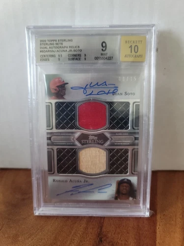 2022 Topps Sterling Dual Juan Soto Roland Acuna Jr. Patch Auto /15 #SDAR-SAJ